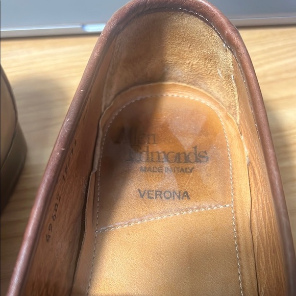 Allen Edmonds Brown Leather Loafers with Metallic Detail - Picture 2 of 8